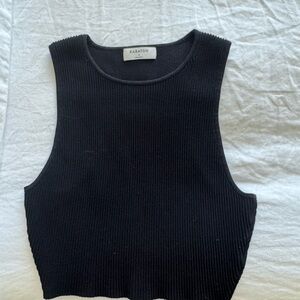 Babaton Black Ribbed Women's Top